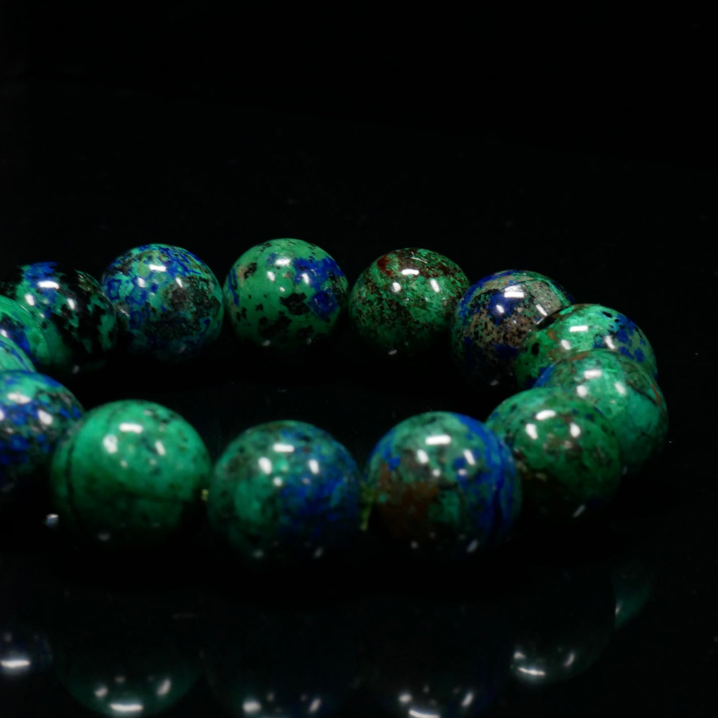 Azurite Round-Bead Bracelet