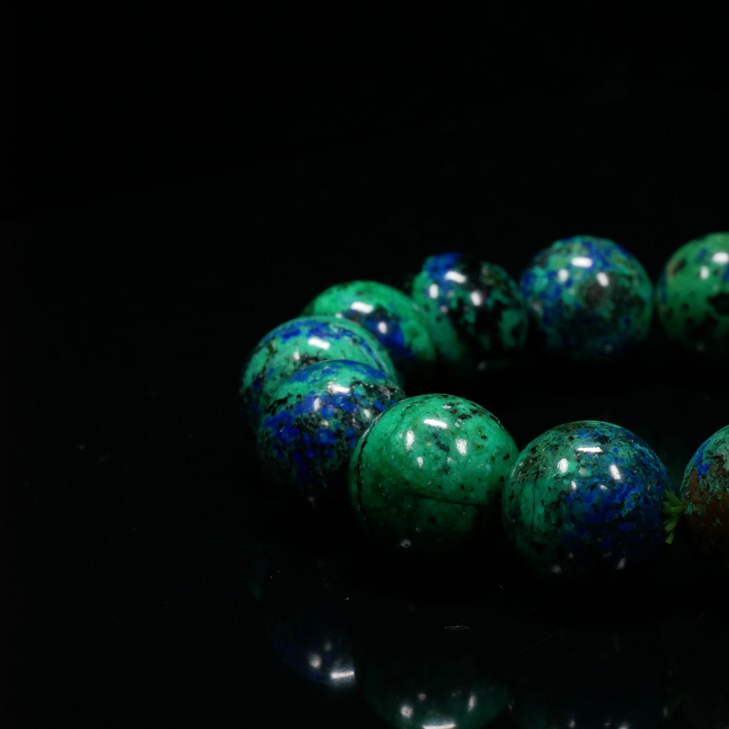 Azurite Round-Bead Bracelet
