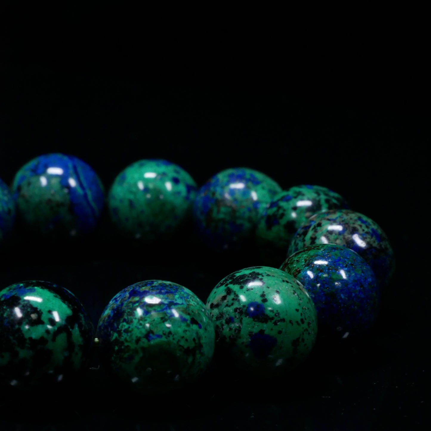 Azurite Round-Bead Bracelet