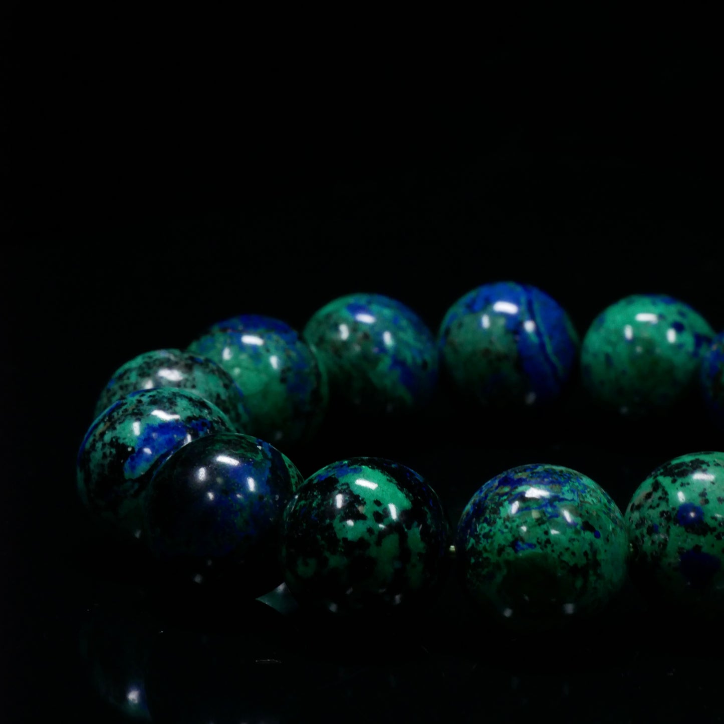 Azurite Round-Bead Bracelet