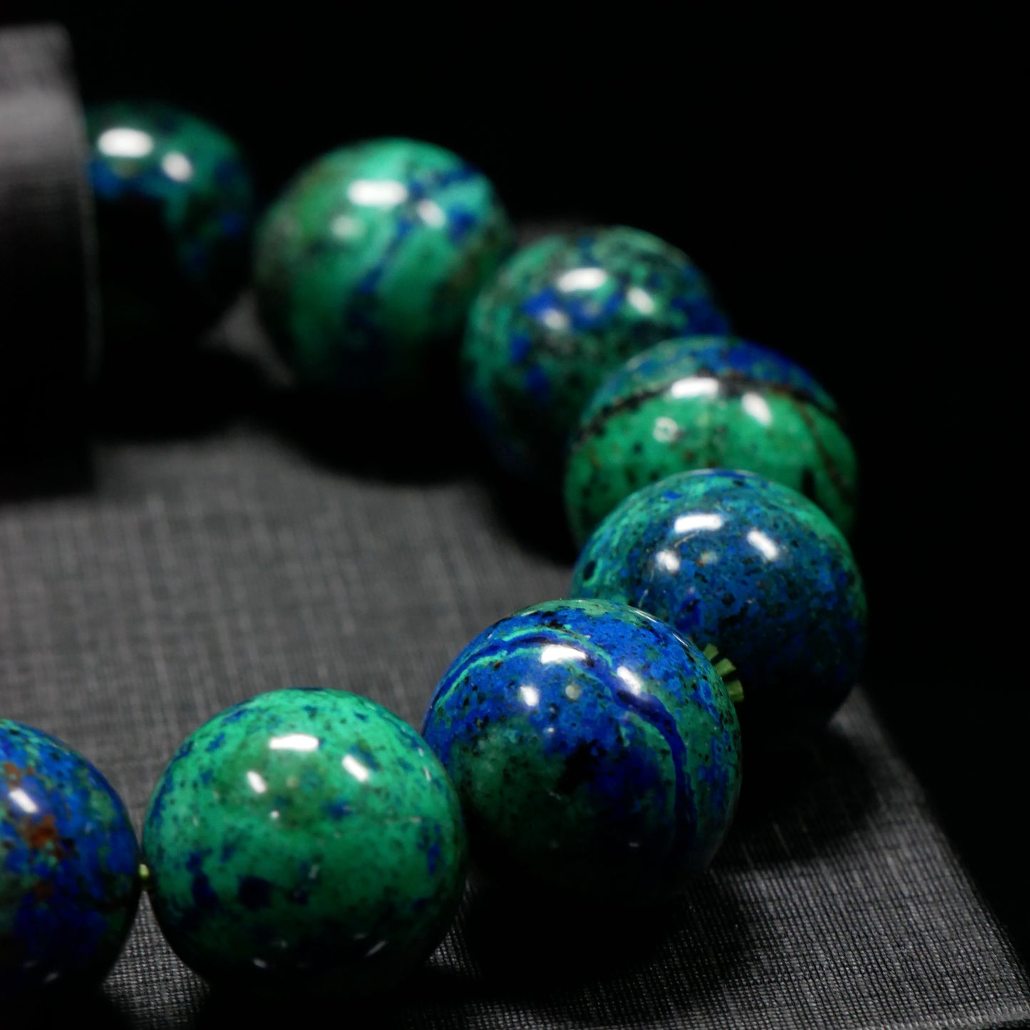 Azurite Round-Bead Bracelet