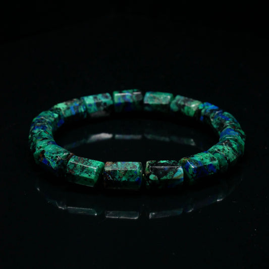 Azurite Barrel Bead Bracelet