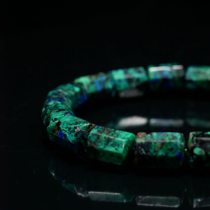 Azurite Barrel Bead Bracelet