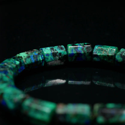 Azurite Barrel Bead Bracelet