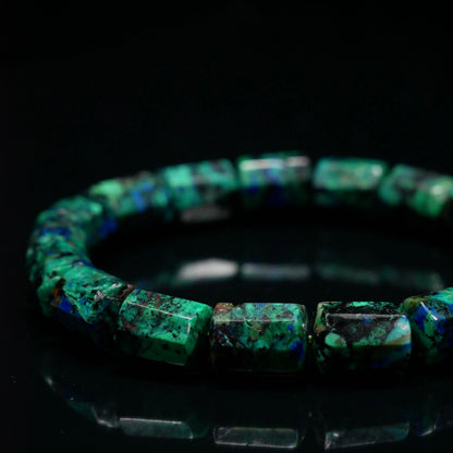 Azurite Barrel Bead Bracelet