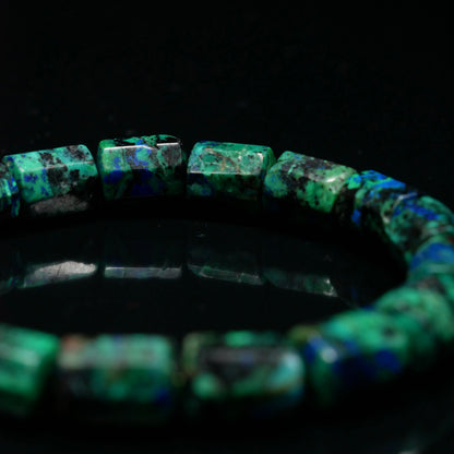 Azurite Barrel Bead Bracelet