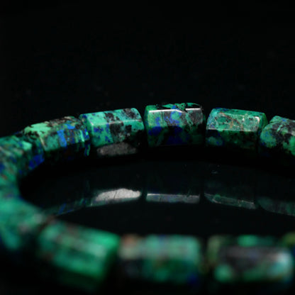 Azurite Barrel Bead Bracelet