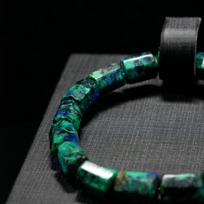 Azurite Barrel Bead Bracelet