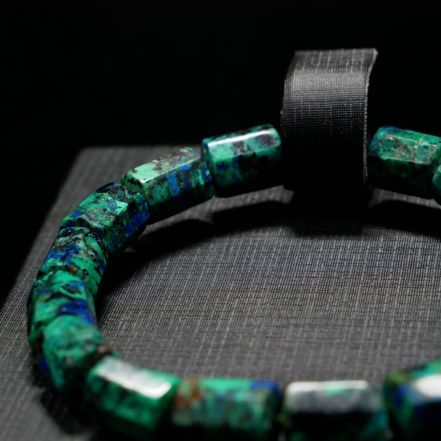 Azurite Barrel Bead Bracelet