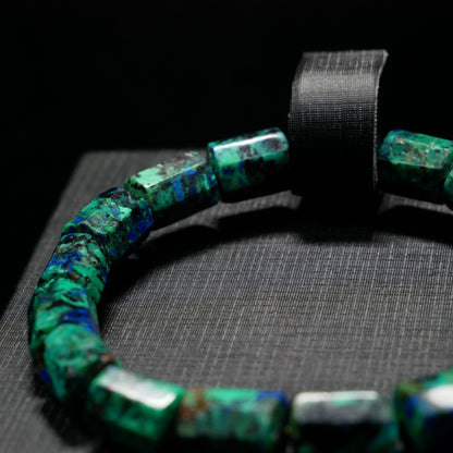 Azurite Barrel Bead Bracelet