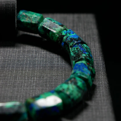 Azurite Barrel Bead Bracelet